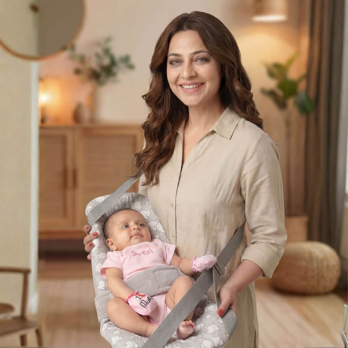 2-in-1 Infant Carrier | Feeding Pillow with shoulder belt