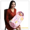 2-in-1 Infant Carrier | Feeding Pillow Quilt Covered - Pink Bear